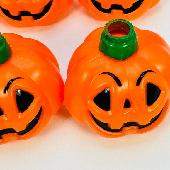 Halloween Pumpkin JOl String Light COVERS ONLY Lot Of 9 Hard Plastic - Picture 7 of 7